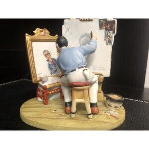 Norman Rockwell Triple Self Portrait Figurine  Post Cover Feb. 13, 1960